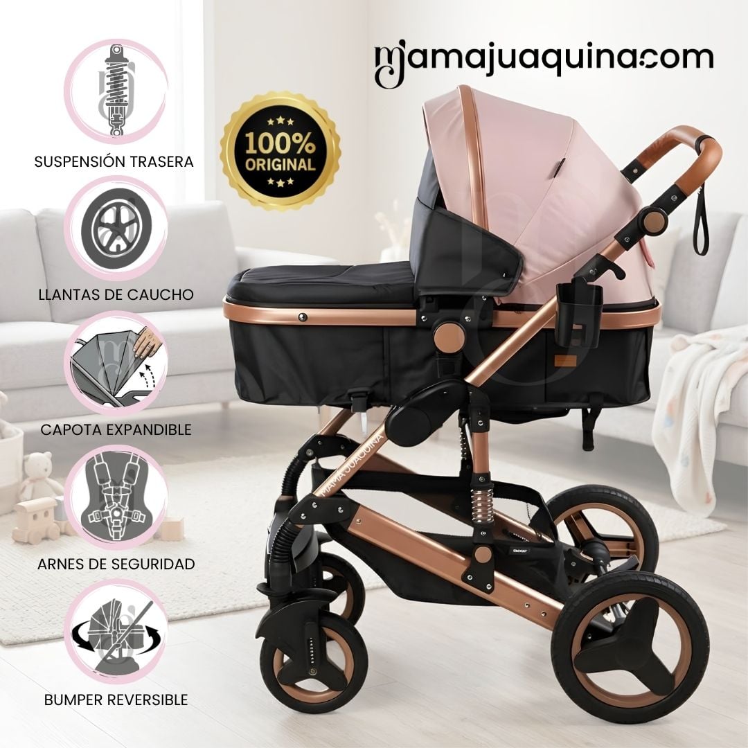 COCHE CUNA EBABY SAGIRA ROSA EDICIÓN LIMITADA - 2