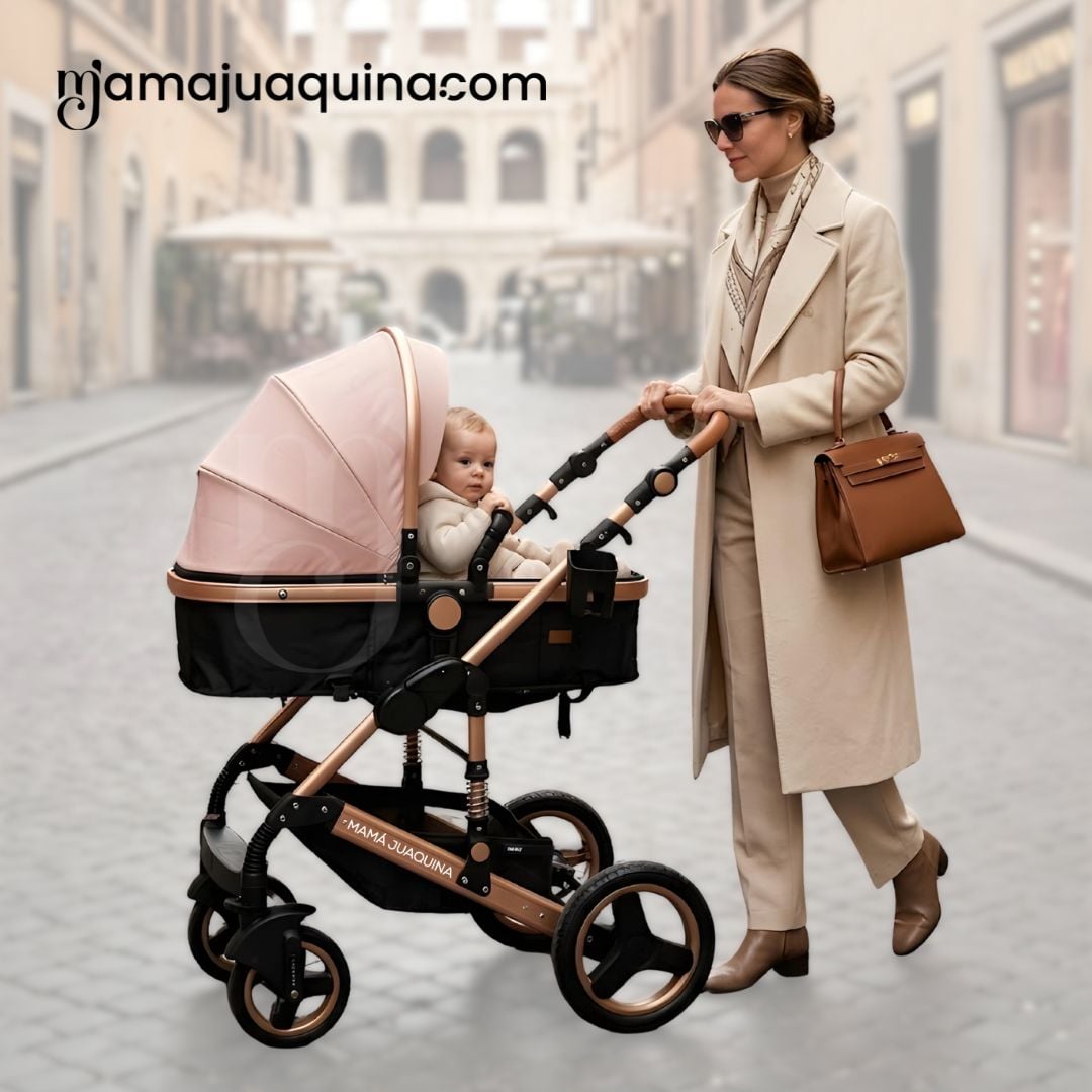 COCHE CUNA EBABY SAGIRA ROSA EDICIÓN LIMITADA - 4