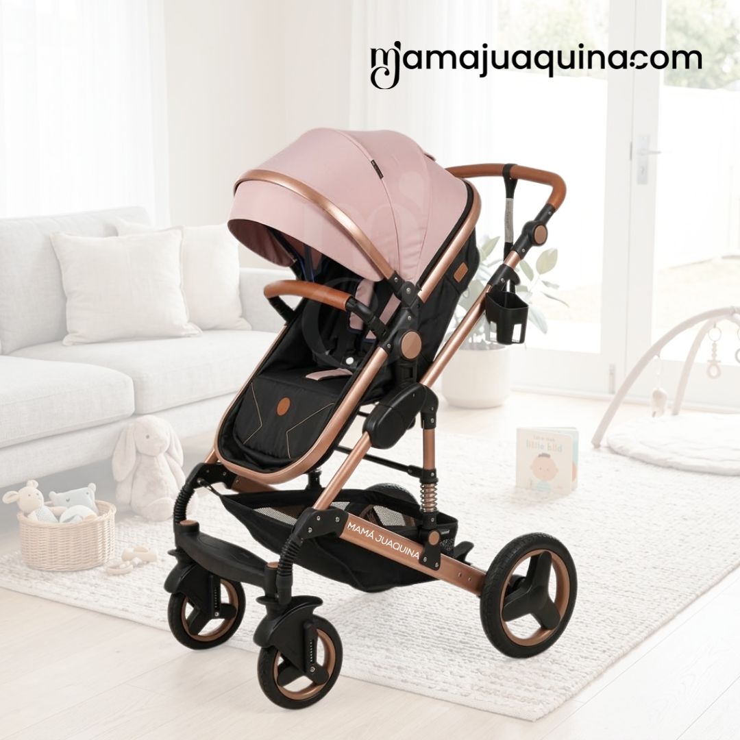 COCHE CUNA EBABY SAGIRA ROSA EDICIÓN LIMITADA - 5