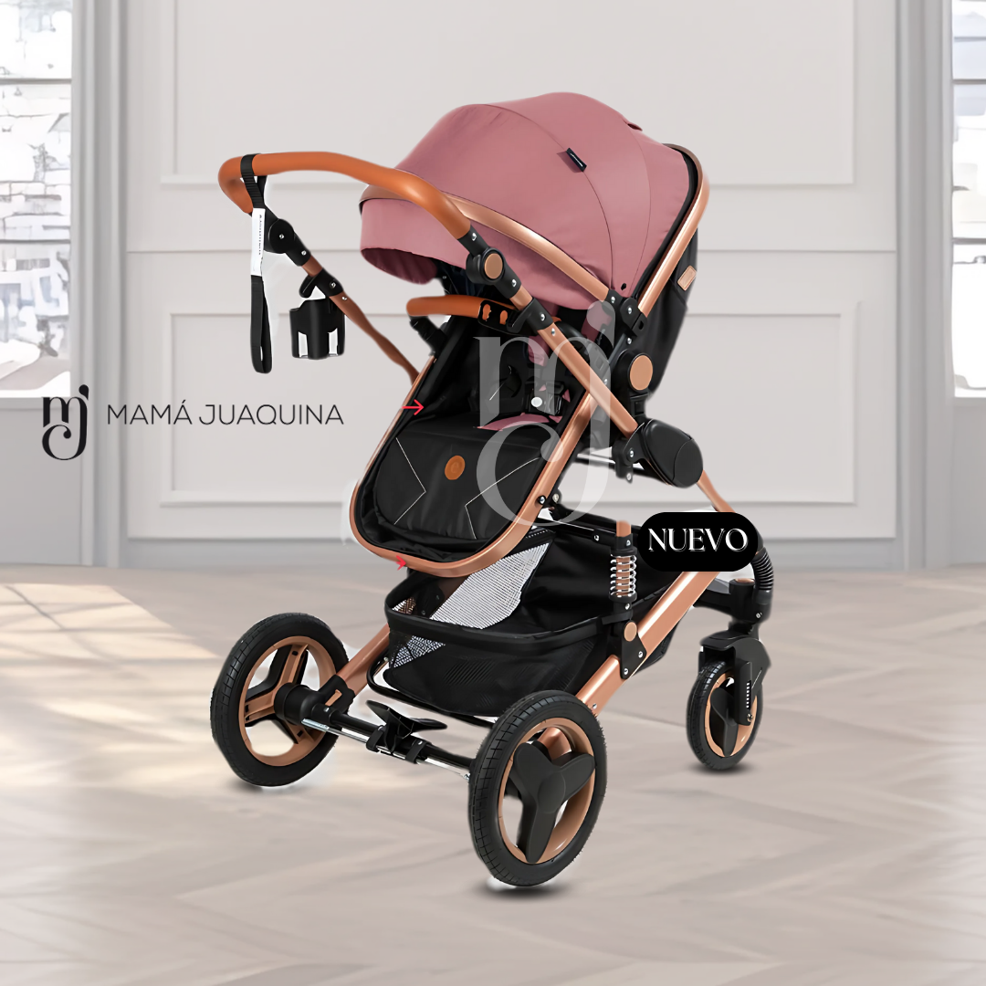 COCHE CUNA EBABY SAGIRA ROSA EDICIÓN LIMITADA - 5