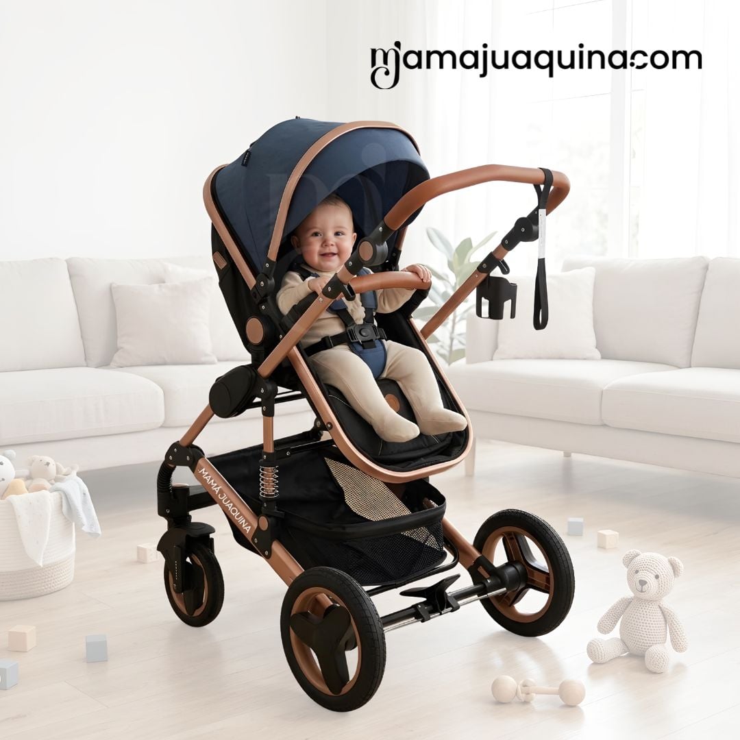 COCHE CUNA EBABY SAGIRA AZUL EDICIÓN LIMITADA - 3