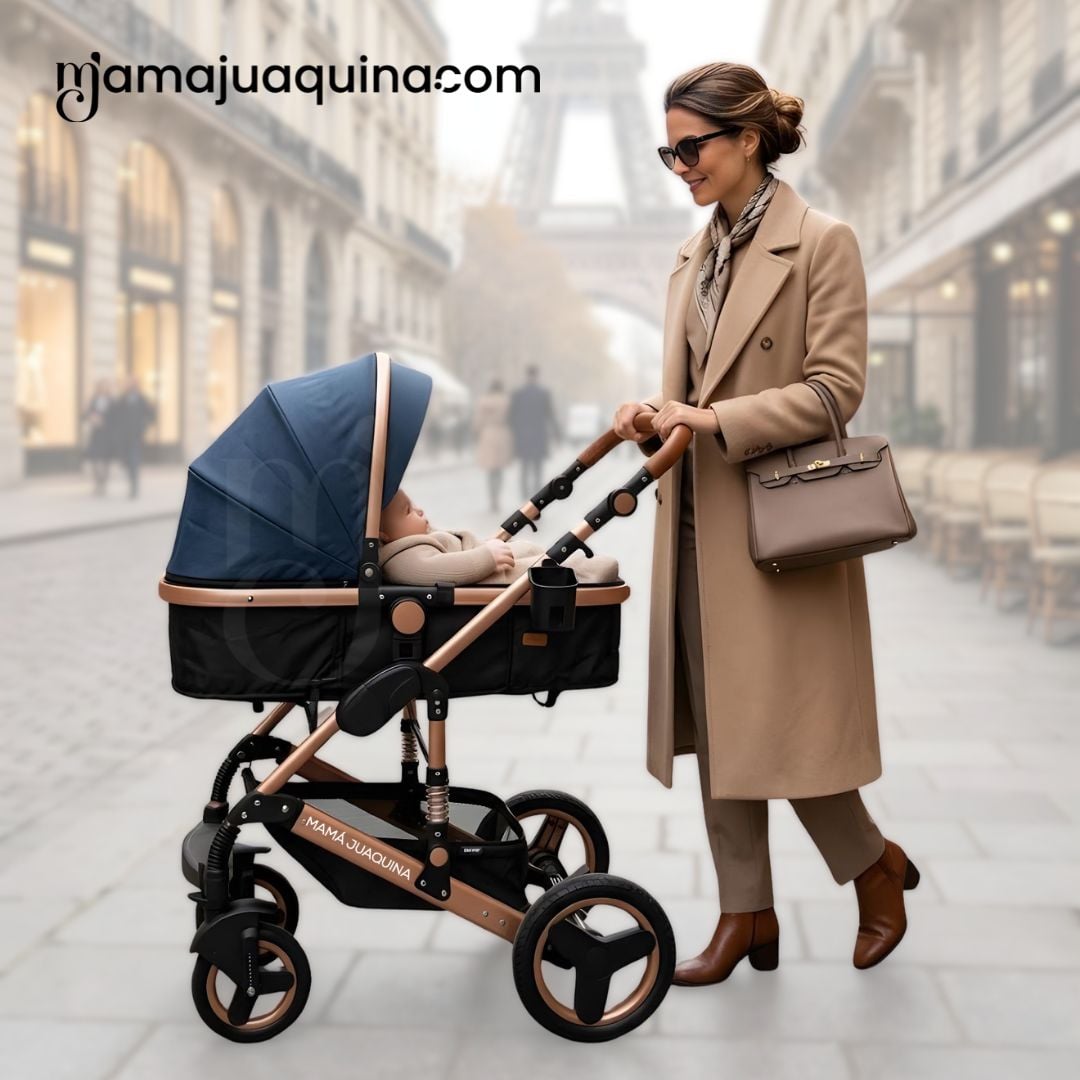COCHE CUNA EBABY SAGIRA AZUL EDICIÓN LIMITADA - 4