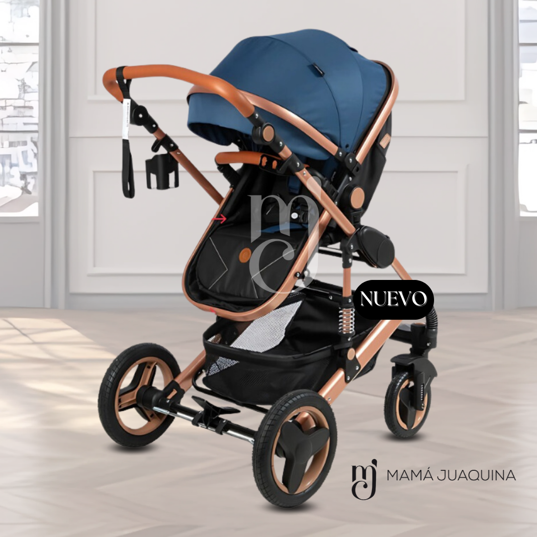 COCHE CUNA EBABY SAGIRA AZUL EDICIÓN LIMITADA - 5