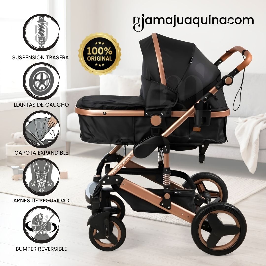 COCHE CUNA EBABY SAGIRA NEGRO EDICIÓN LIMITADA - 2