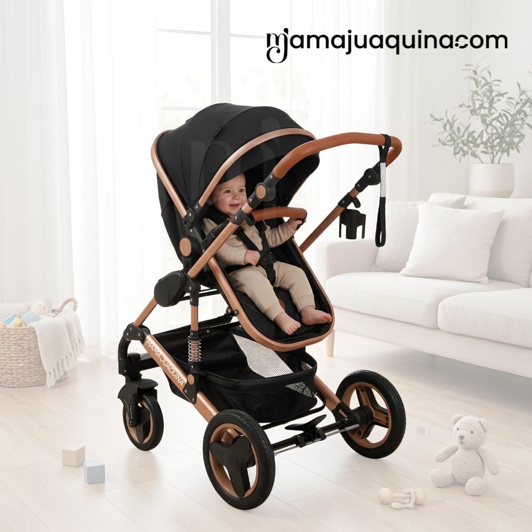 COCHE CUNA EBABY SAGIRA NEGRO EDICIÓN LIMITADA - 3