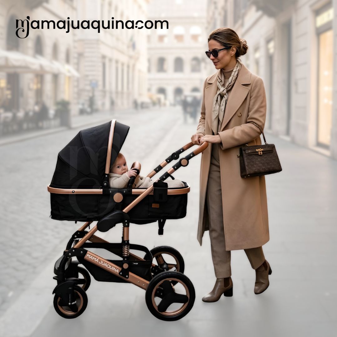 COCHE CUNA EBABY SAGIRA NEGRO EDICIÓN LIMITADA - 4