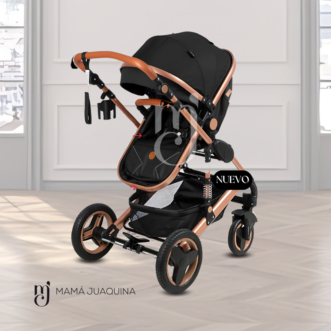 COCHE CUNA EBABY SAGIRA NEGRO EDICIÓN LIMITADA - 5