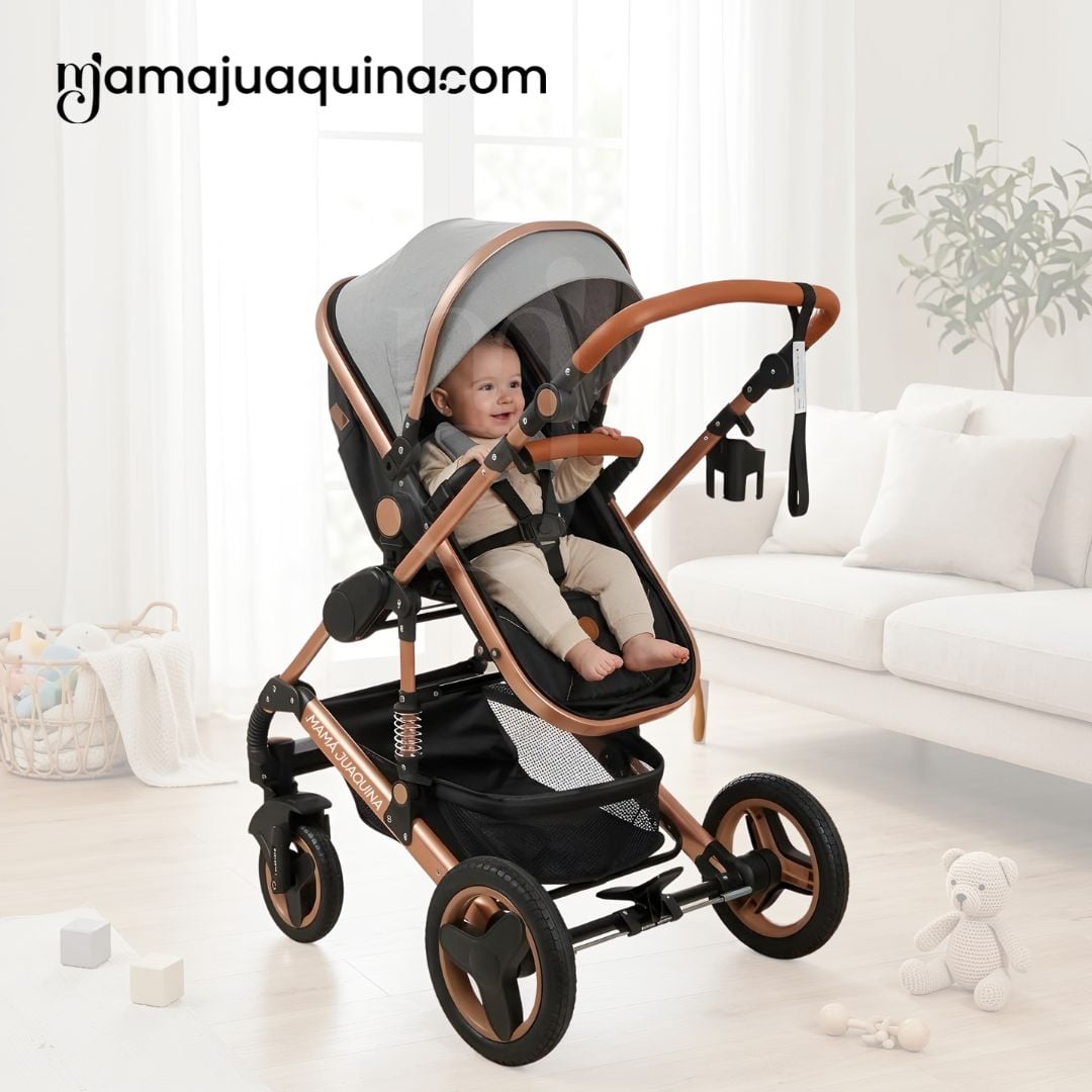 COCHE CUNA EBABY SAGIRA GRIS EDICIÓN LIMITADA - 3