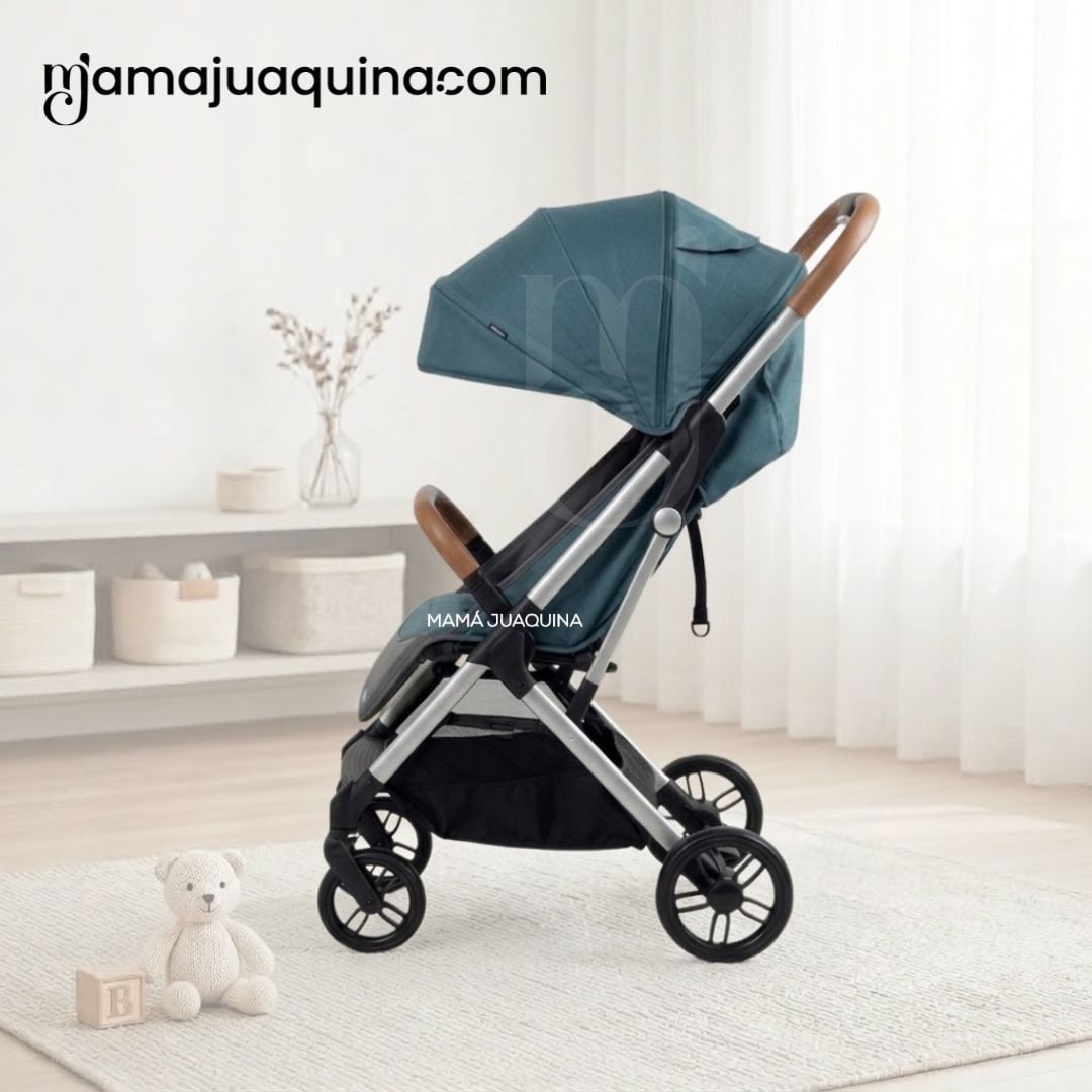 COCHE MALETA PARA BEBÉ «SAFFE» DE FÁCIL PLEGADO AZUL - 4