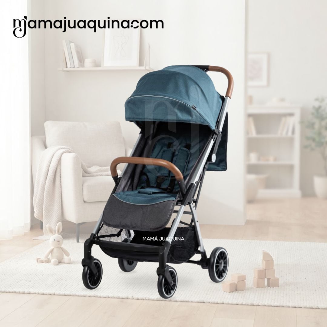 COCHE MALETA PARA BEBÉ «SAFFE» DE FÁCIL PLEGADO AZUL - 5