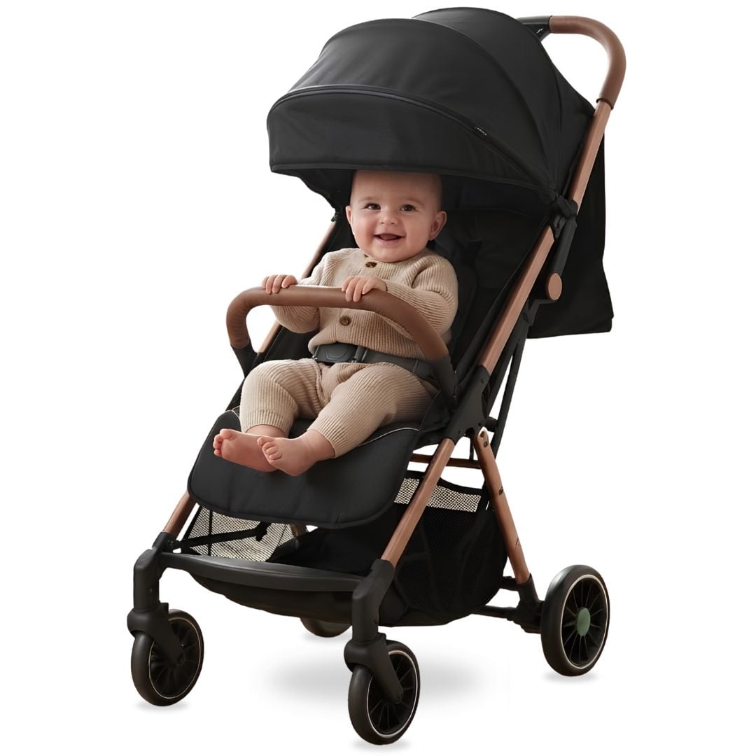 COCHE MALETA PARA BEBÉ «SAFFE» DE FÁCIL PLEGADO NEGRO - 1