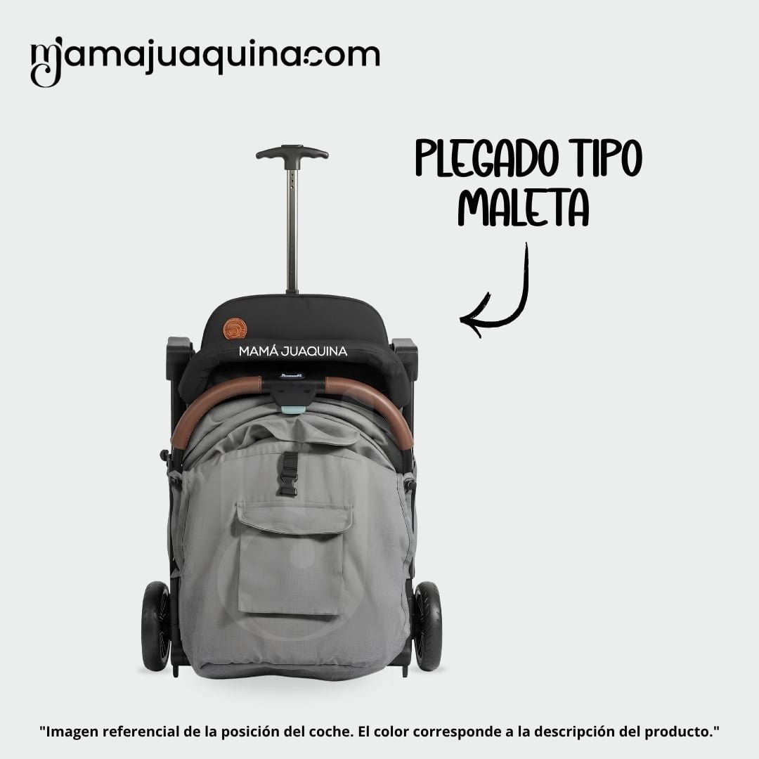 COCHE MALETA PARA BEBÉ «SAFFE» DE FÁCIL PLEGADO NEGRO - 2