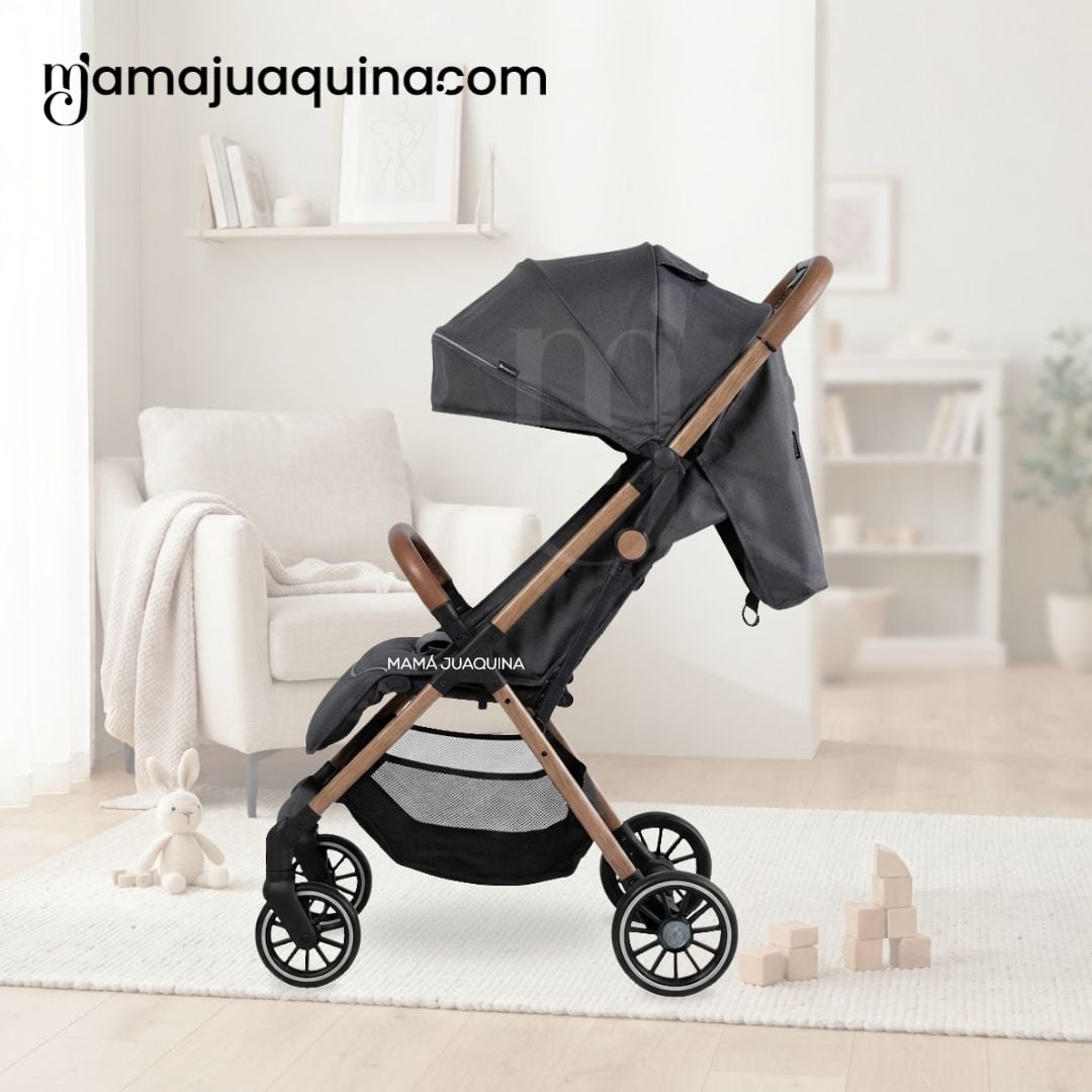 COCHE MALETA PARA BEBÉ «SAFFE» DE FÁCIL PLEGADO NEGRO - 4