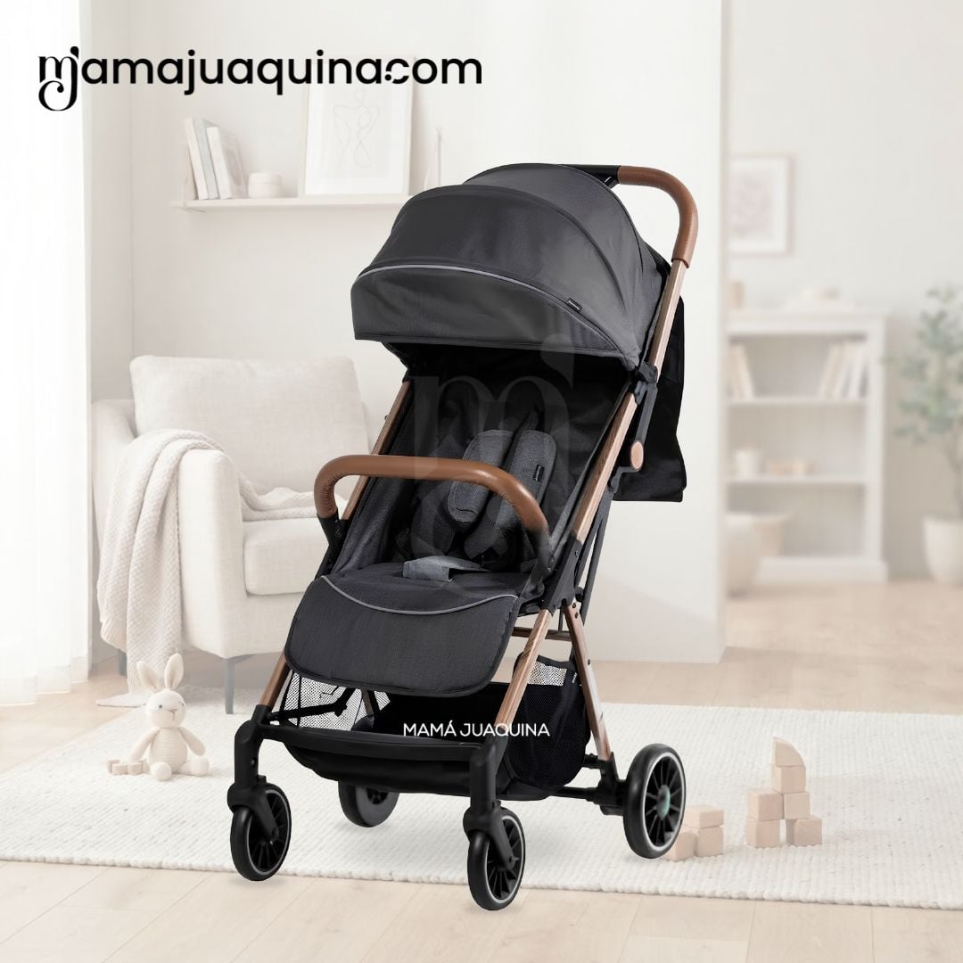 COCHE MALETA PARA BEBÉ «SAFFE» DE FÁCIL PLEGADO NEGRO - 5