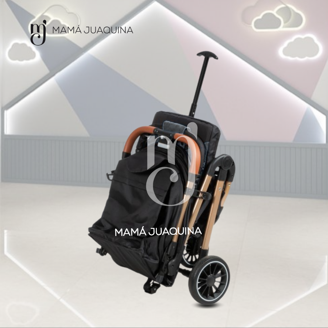 COCHE MALETA DE LUJO PARA BEBÉ «LAINEE» DE FÁCIL PLEGADO AZUL - 7