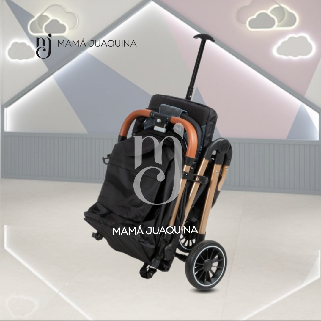 COCHE MALETA DE LUJO PARA BEBÉ «LAINEE» DE FÁCIL PLEGADO ROSA - 7