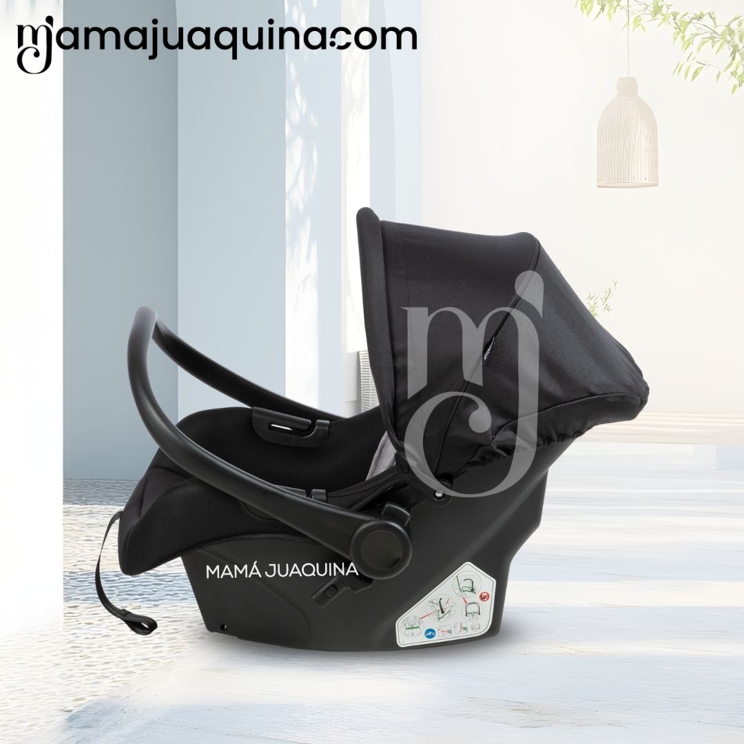 COCHE MALETA DE LUJO PARA BEBÉ «J' SPARROW» CON PORTABEBÉ NEGRO - 4
