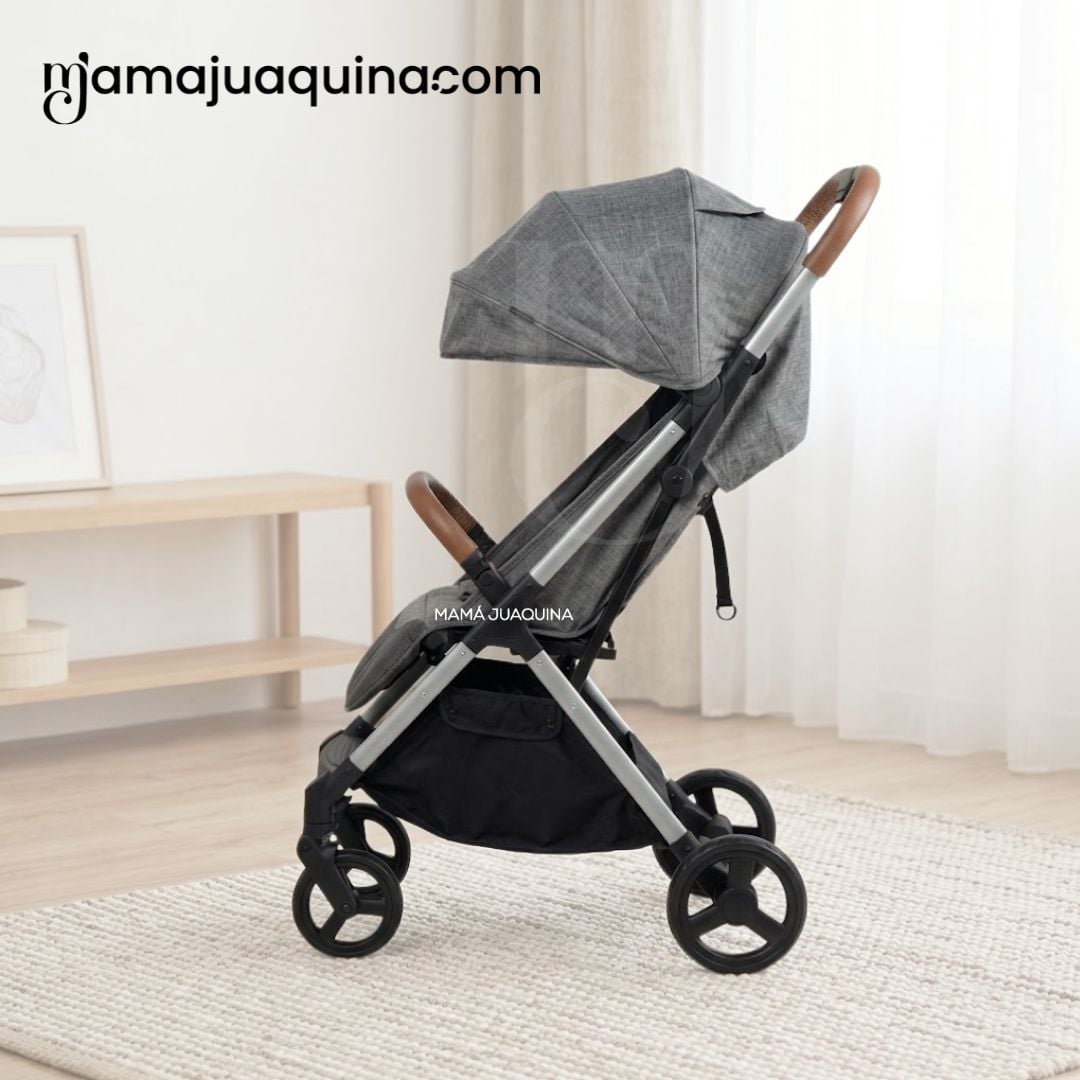 COCHE MALETA PARA BEBÉ «SAFFE» DE FÁCIL PLEGADO GRIS - 4