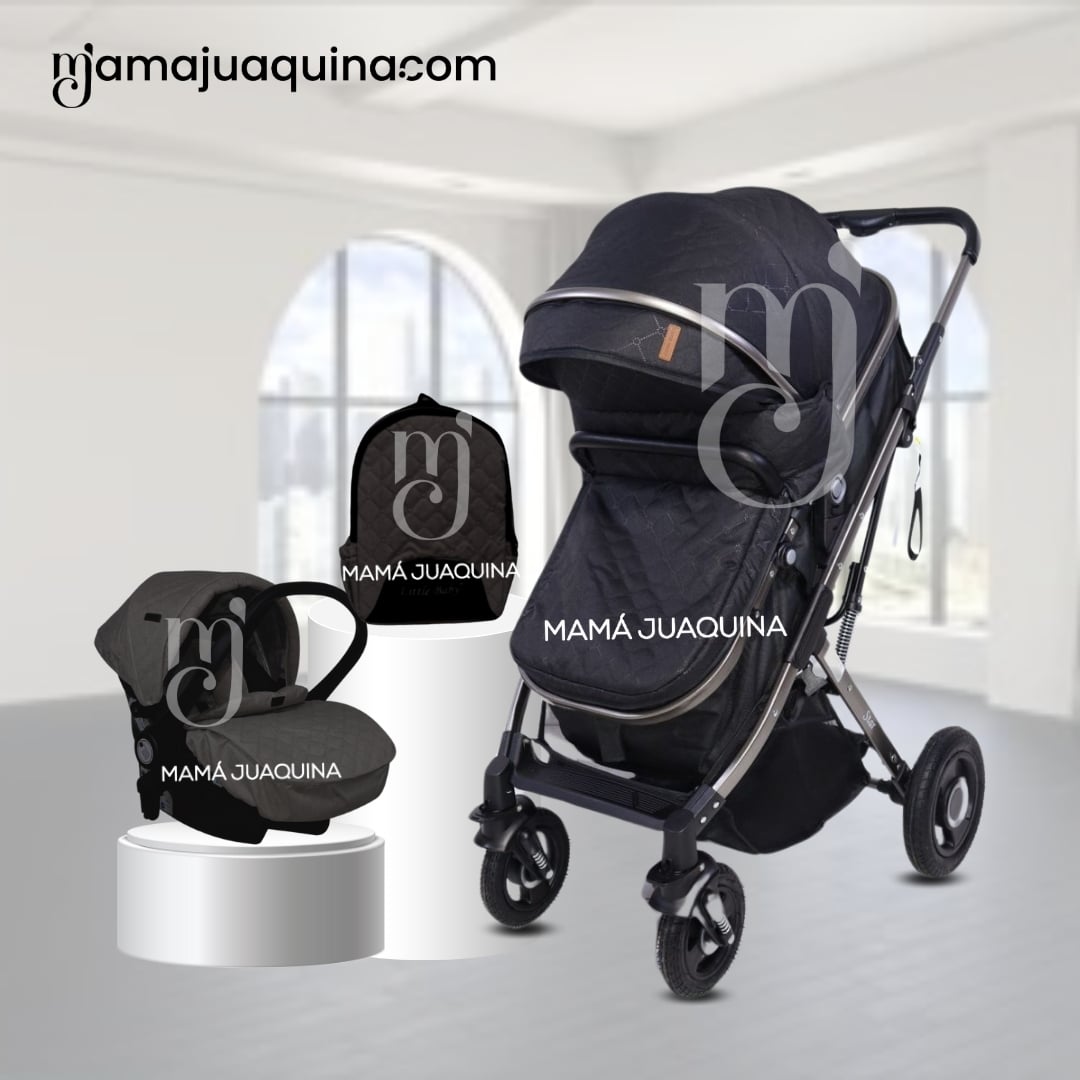 COCHE CUNA 3 EN 1 PARA BEBÉ «STAR VIP» EDICIÓN ESPECIAL NEGRO - 5
