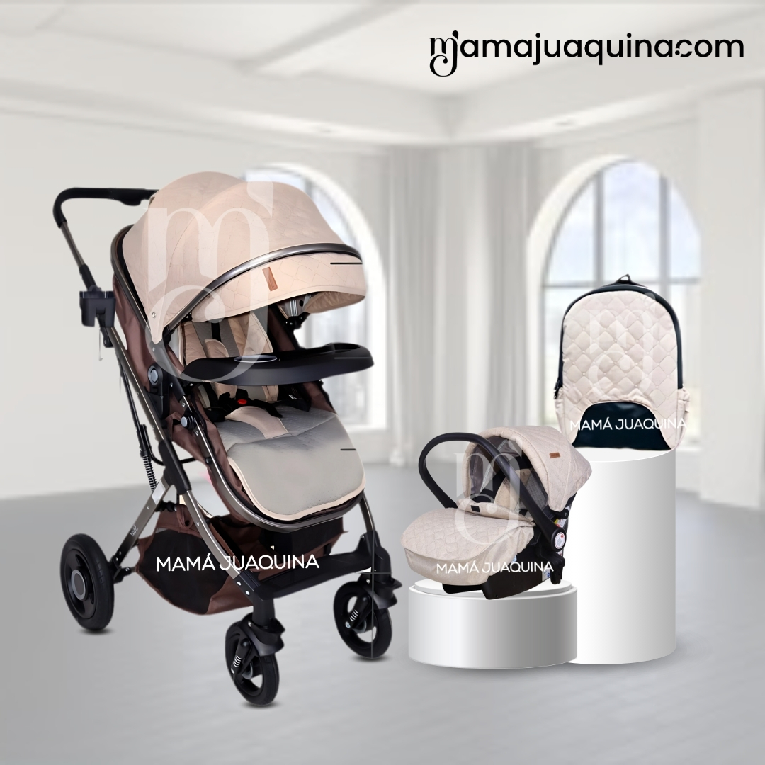 COCHE CUNA 3 EN 1 PARA BEBÉ «STAR VIP» EDICIÓN ESPECIAL BEIGE - 5
