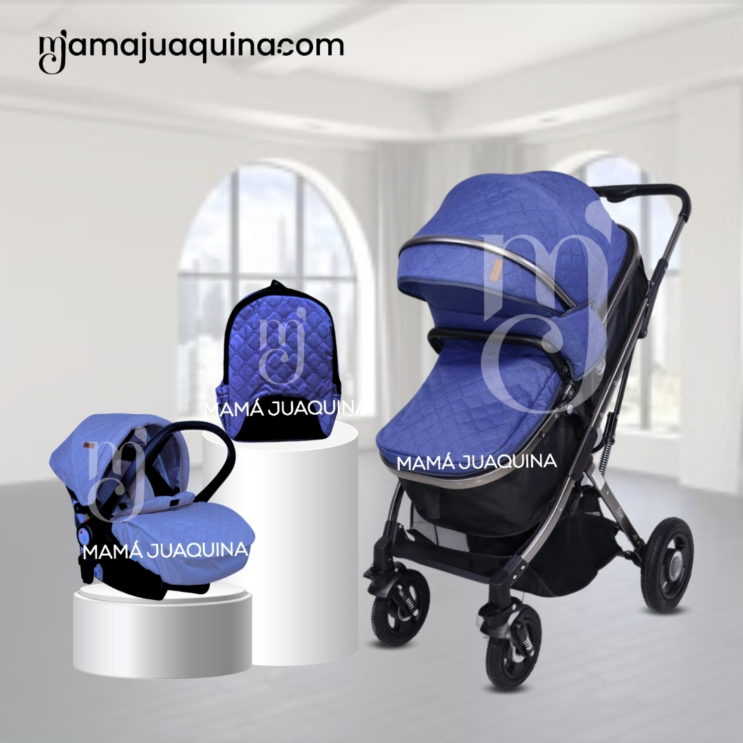 COCHE CUNA 3 EN 1 PARA BEBÉ «STAR VIP» EDICIÓN ESPECIAL AZUL - 6
