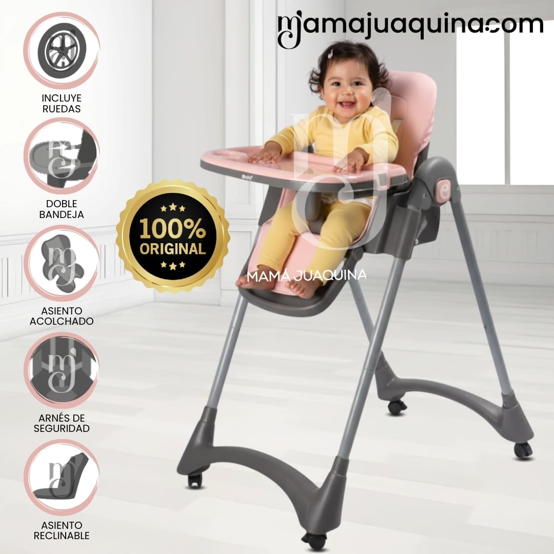 SILLA DE COMER PLEGABLE «ALAI» ROSA - 1