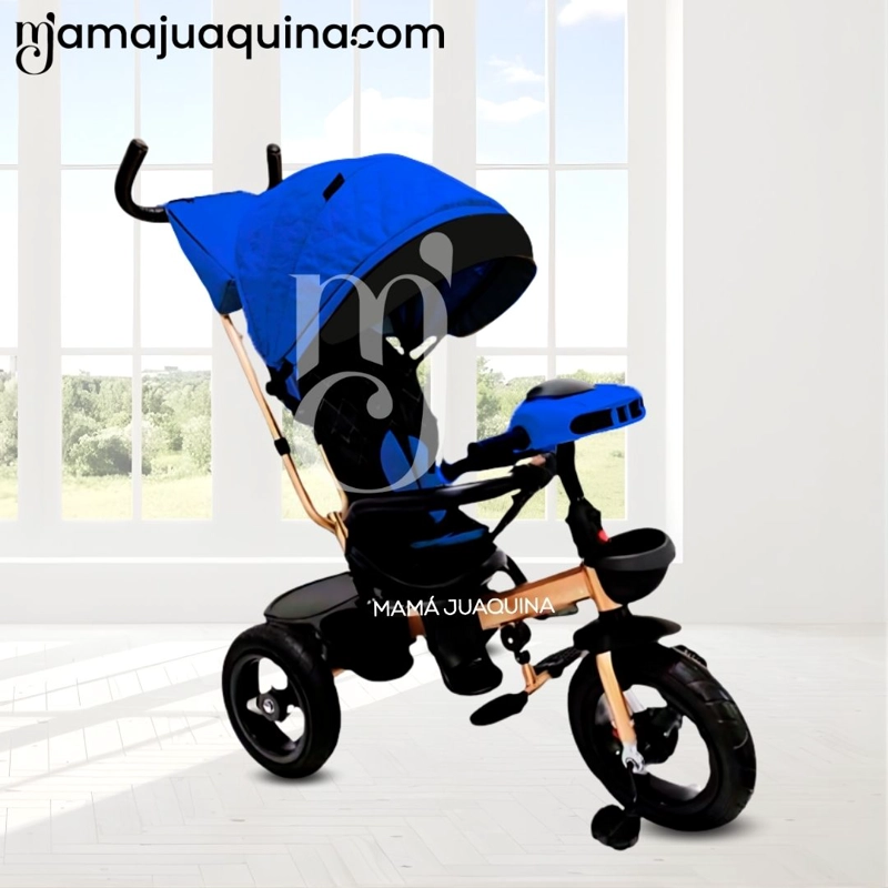 TRICICLO GIRATORIO 3 EN 1 «SMART PREMIUM» USB BLUETOOTH AZUL - 2