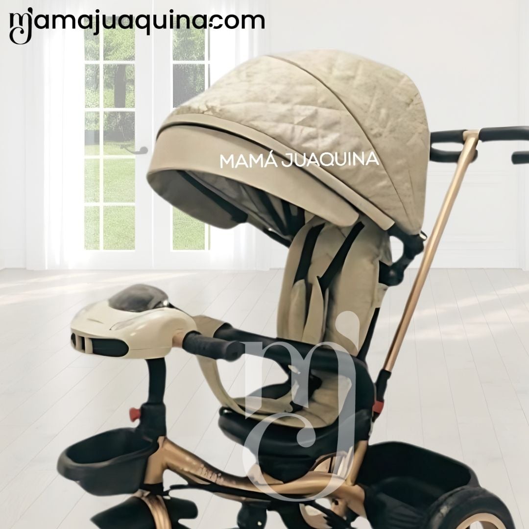 TRICICLO GUIADOR GIRATORIO «GOLDEN SPEED» PREMIUM BEIGE - 2