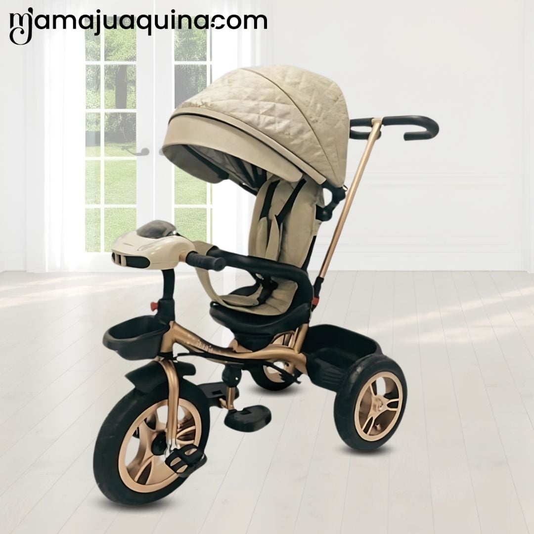 TRICICLO GUIADOR GIRATORIO «GOLDEN SPEED» PREMIUM BEIGE - 4