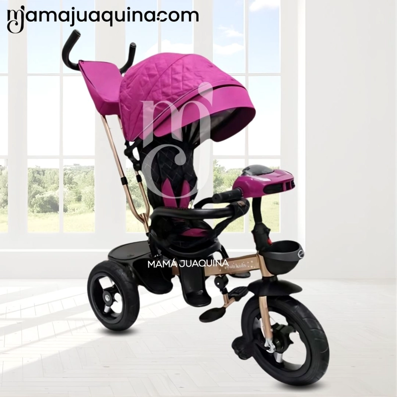TRICICLO GIRATORIO 3 EN 1 «SMART PREMIUM» USB BLUETOOTH ROSADO OSCURO - 2