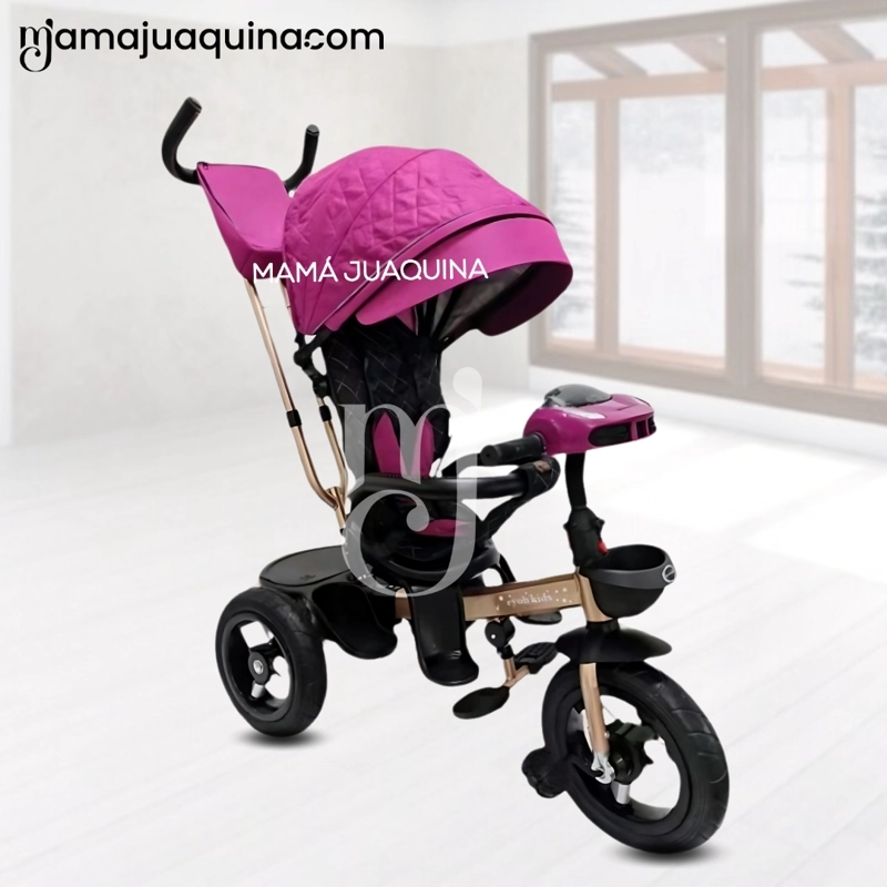 TRICICLO GIRATORIO 3 EN 1 «SMART PREMIUM» USB BLUETOOTH ROSADO OSCURO - 5