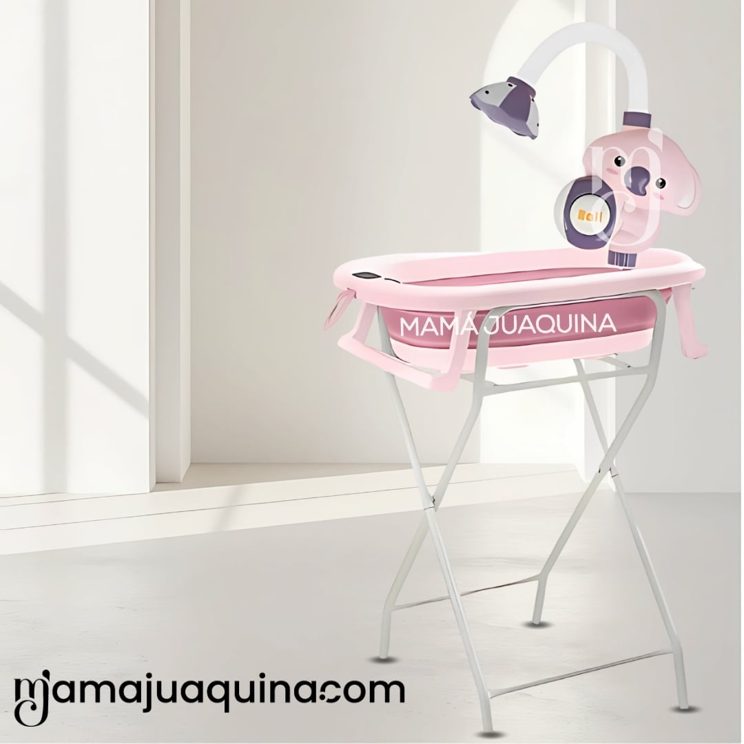 BAÑERA PLEGABLE CON RACK MULTIUSO «SPLASH PRO» PINK - 3