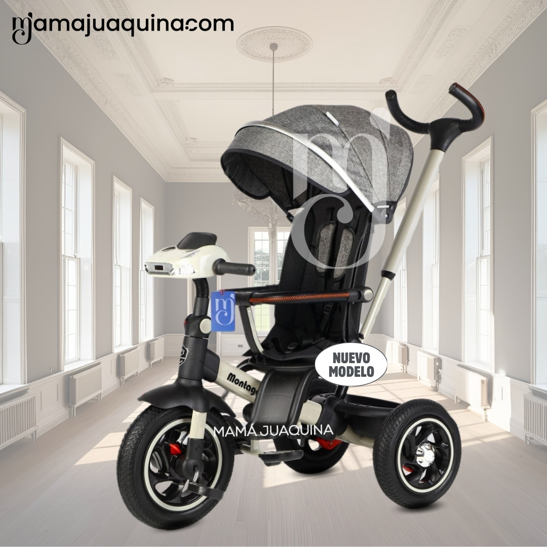 TRICICLO GUIADOR MUSICAL 3 EN1 «BUMER» GRIS - 5