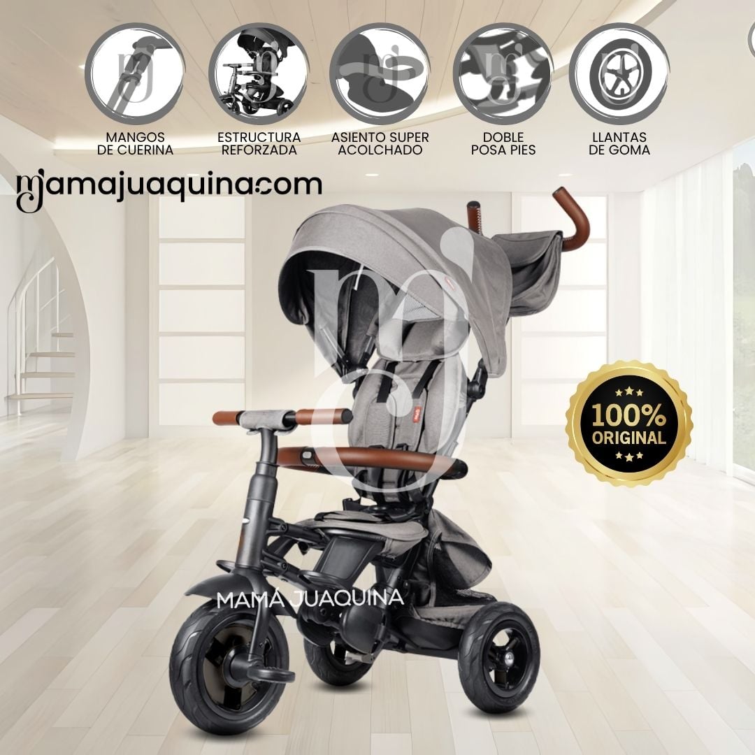 TRICICLO GUIADOR 3 EN 1 «RITO PREMIUM» EDICIÓN ESPECIAL GRIS - 1