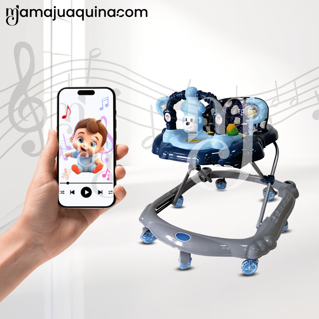 ANDADOR MUSICAL PLEGABLE «CUTE MONKEY» CON BLUETOOTH BLUE - 6