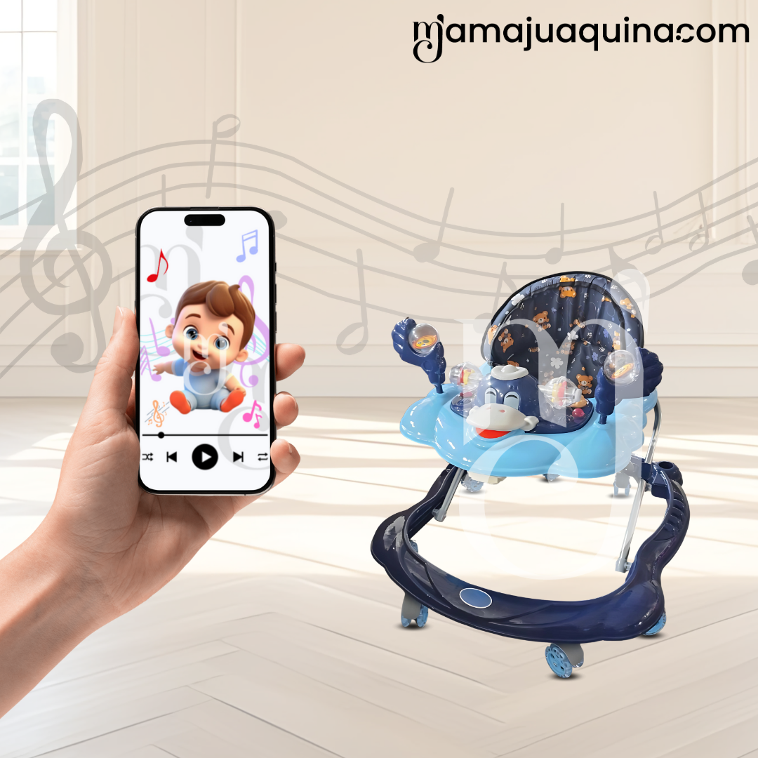 ANDADOR CON TABLERO MUSICAL «DUCKY PLUS» CON BLUETOOTH BLUE - 6