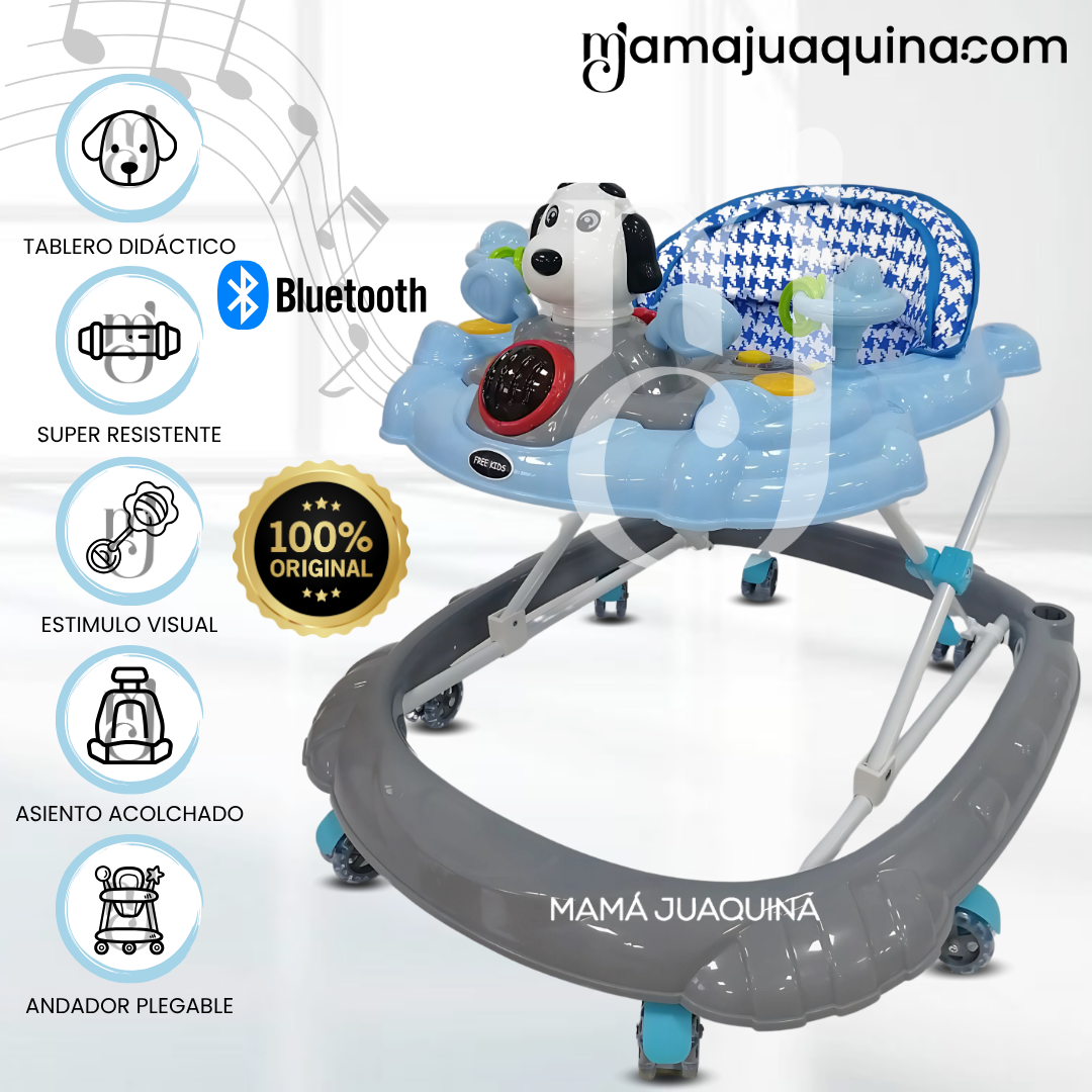 ANDADOR MUSICAL PLEGABLE «SNOOPY MUSIC» BLUETOOTH LIGHT BLUE - 1