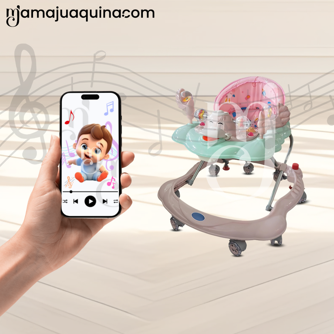 ANDADOR CON TABLERO MUSICAL «DUCKY PLUS» CON BLUETOOTH PINK - 6