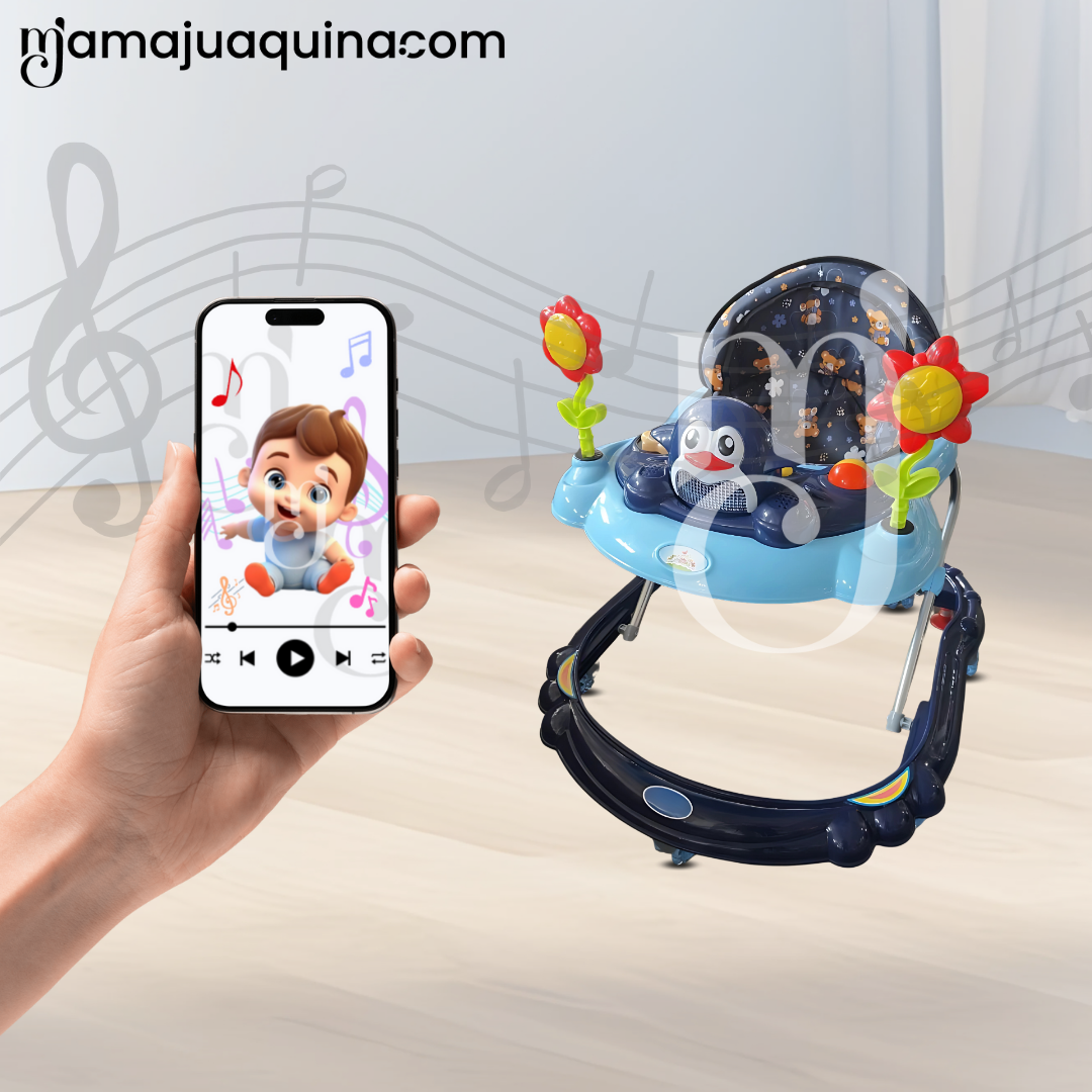ANDADOR MUSICAL CON BLUETOOTH «HAPPY PENGUIN II» LIGHT BLUE - 6