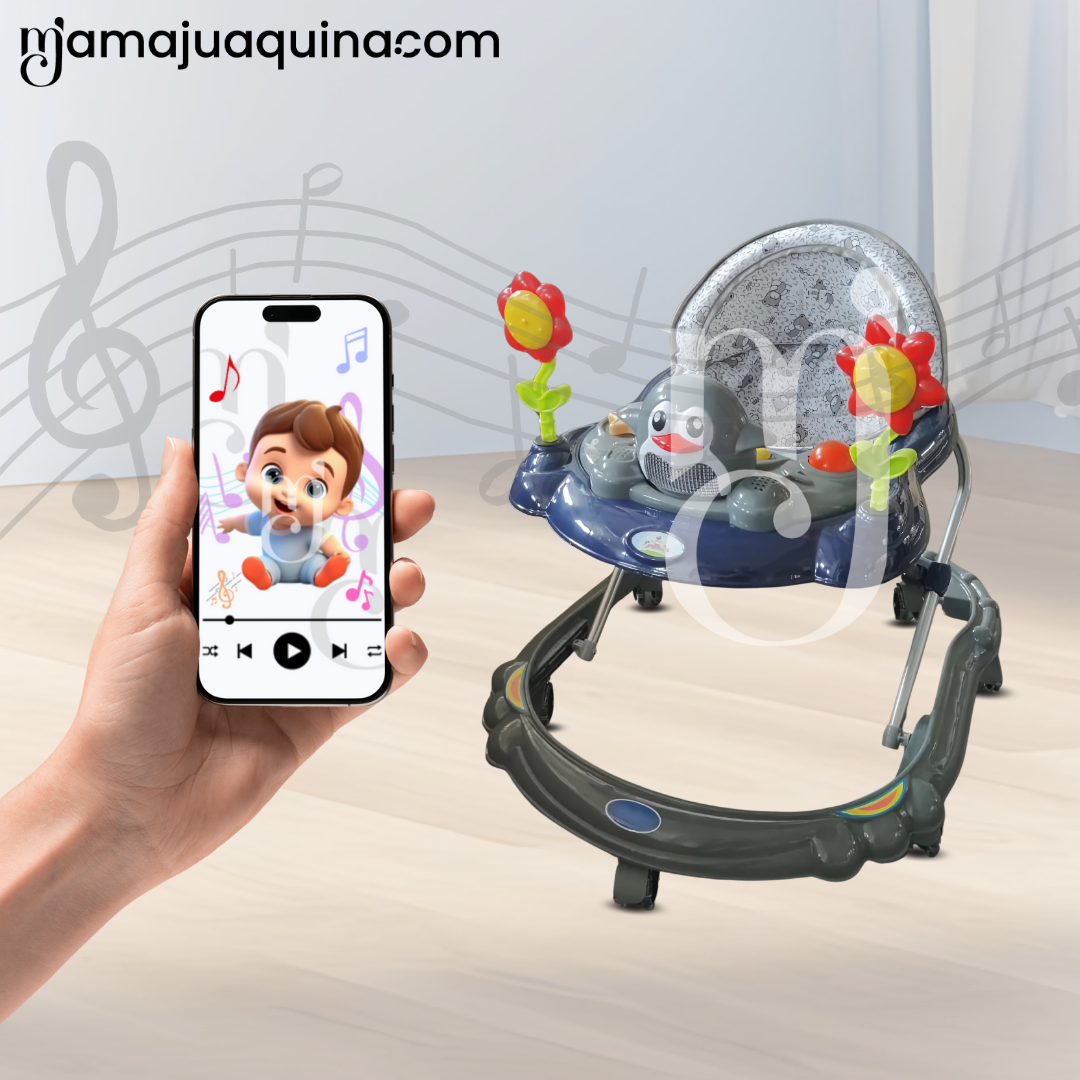ANDADOR MUSICAL CON BLUETOOTH «HAPPY PENGUIN II» GRAY - 5