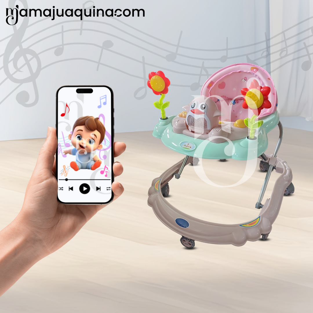 ANDADOR MUSICAL CON BLUETOOTH «HAPPY PENGUIN II» LIGHT PINK - 6