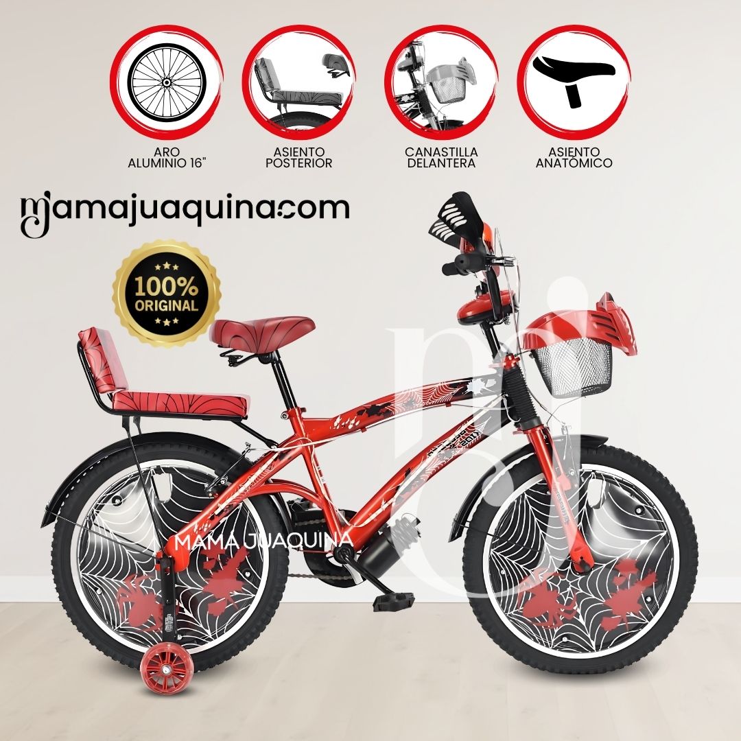 BICICLETA PARA NIÑO ARO 16 «SPIDER BIKE II» RED - 1