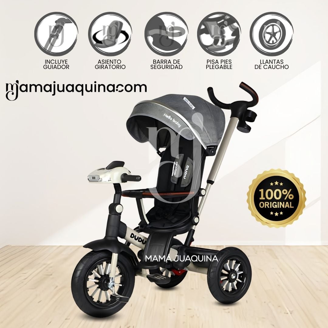 TRICICLO GUIADOR MUSICAL «DUDU» GRAY - 1