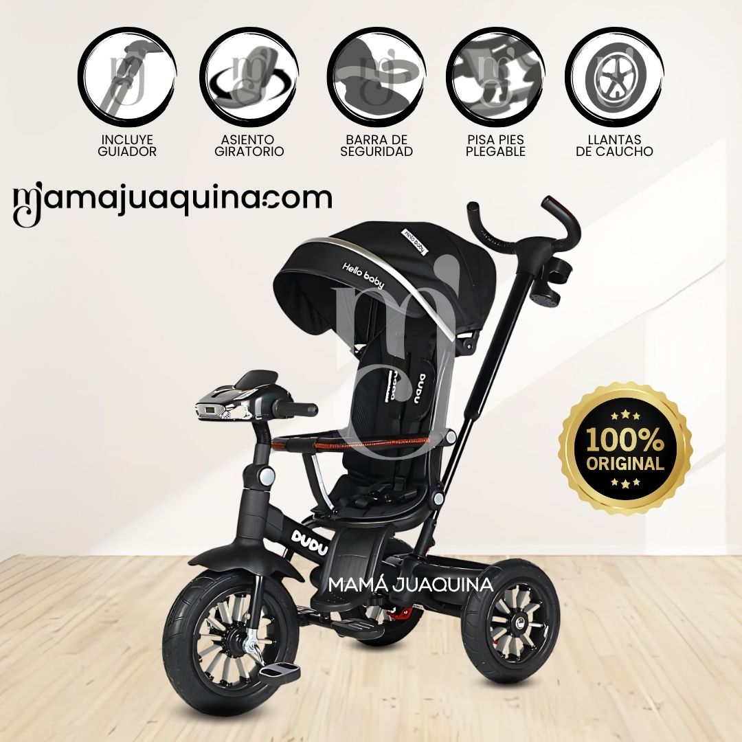 TRICICLO GUIADOR MUSICAL «DUDU» BLACK - 1