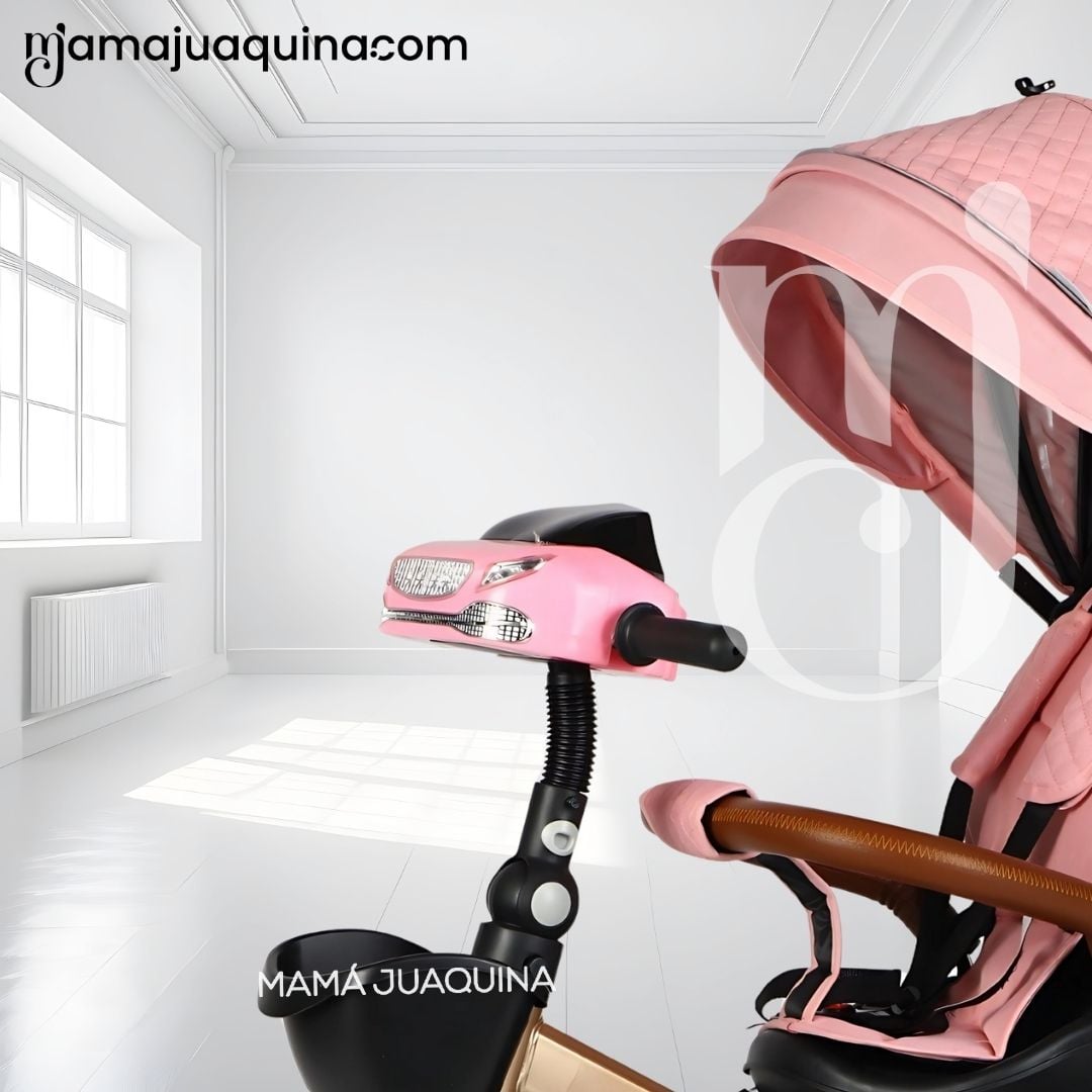 TRICICLO GUIADOR 3 EN 1 «GOLDEN PRIME» CON BLUETOOTH PINK - 3