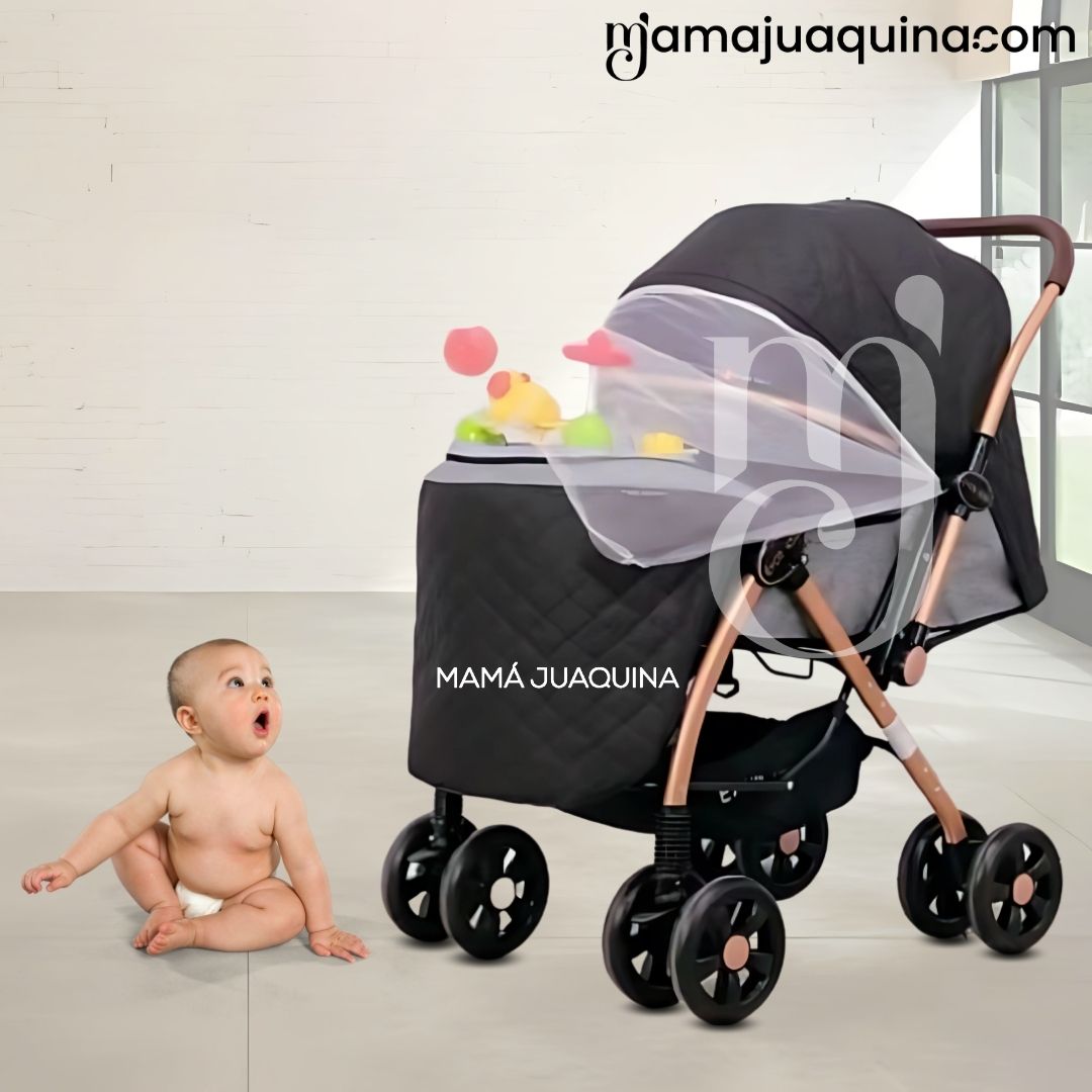COCHE CUNA MUSICAL CON BLUETOOTH «NEW SUMMER» BLACK - 5