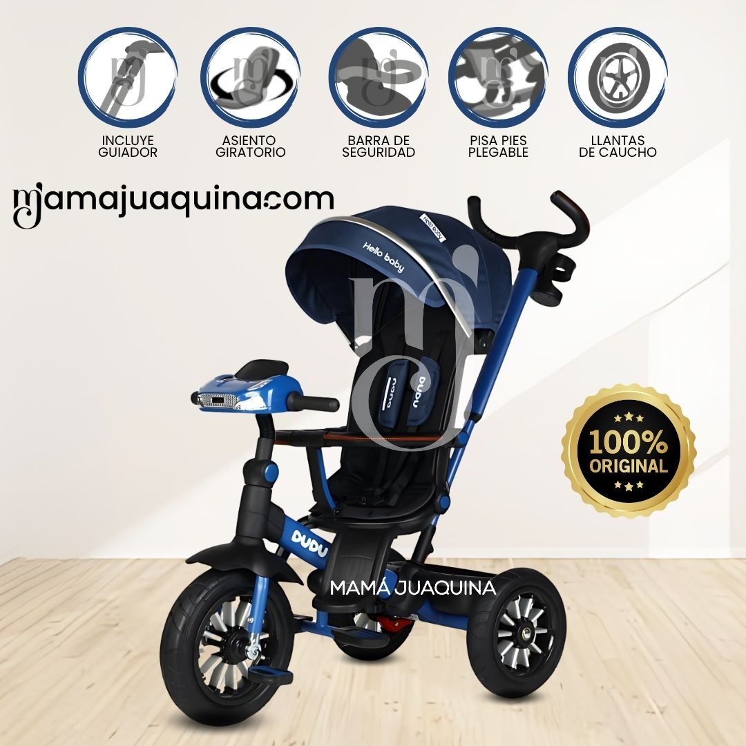 TRICICLO GUIADOR MUSICAL «DUDU» BLUE - 1