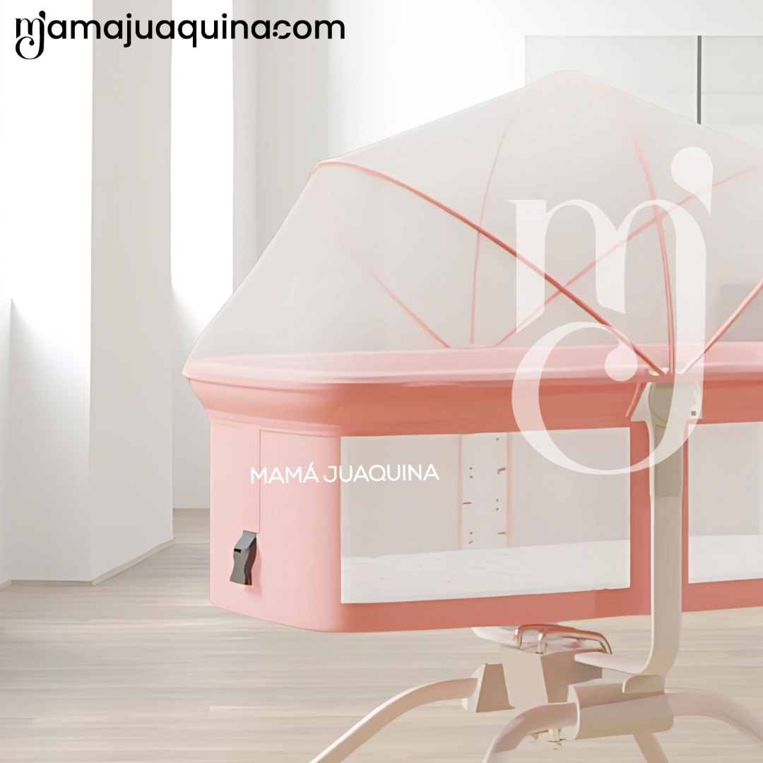 CUNA COLECHO MECEDORA 2 EN 1 «MOON» DE LUJO PINK - 3