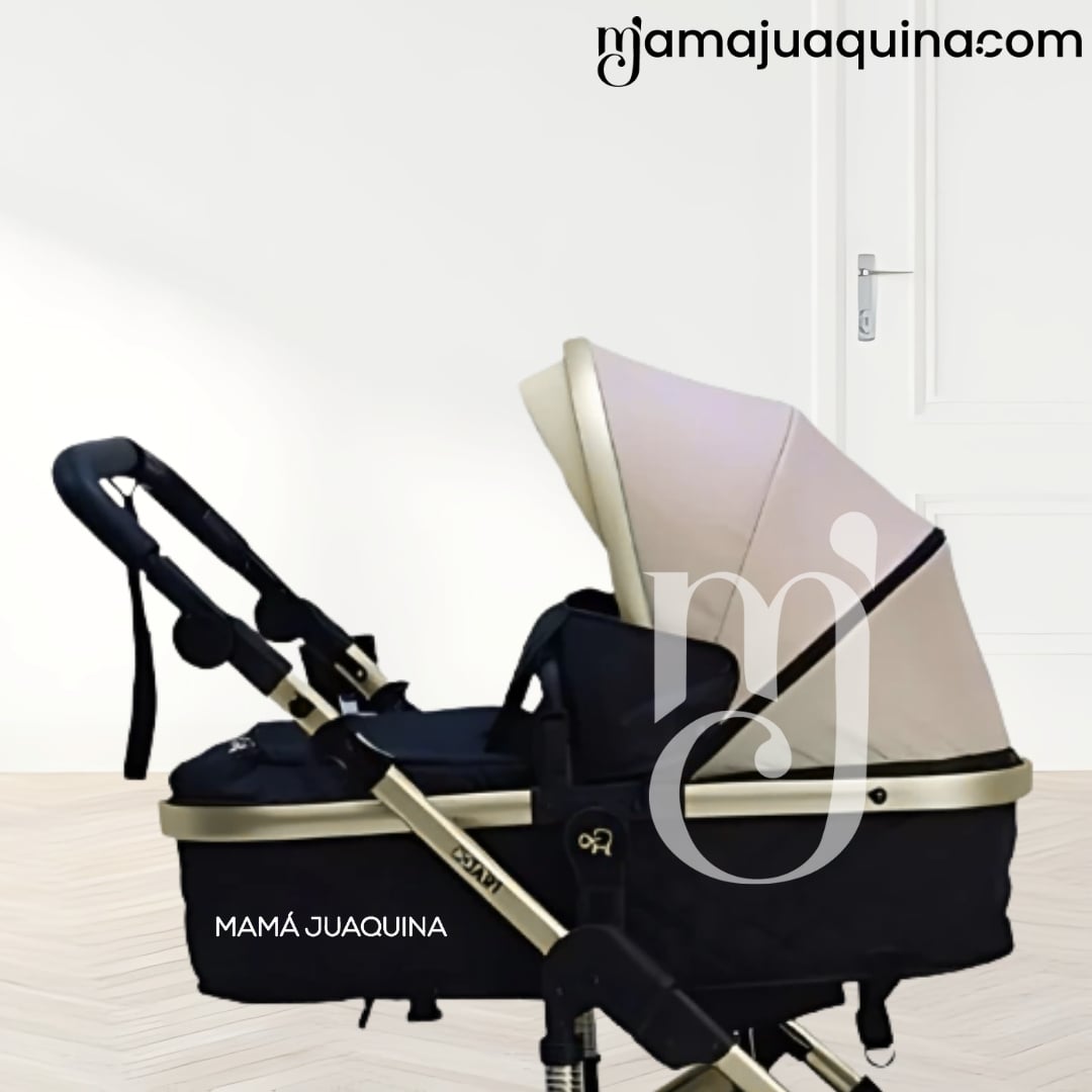 COCHE CUNA MOISÉS DE LUJO «PRADO GOLD» BEIGE - 3