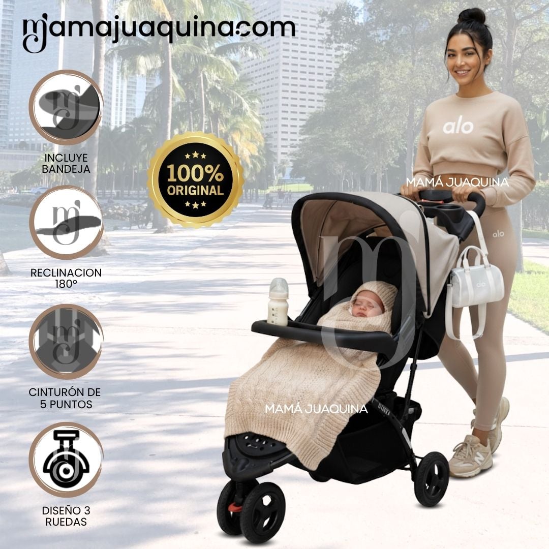 COCHE CUNA DEPORTIVO 3 RUEDAS «DELTA SPORT» BEIGE - 1